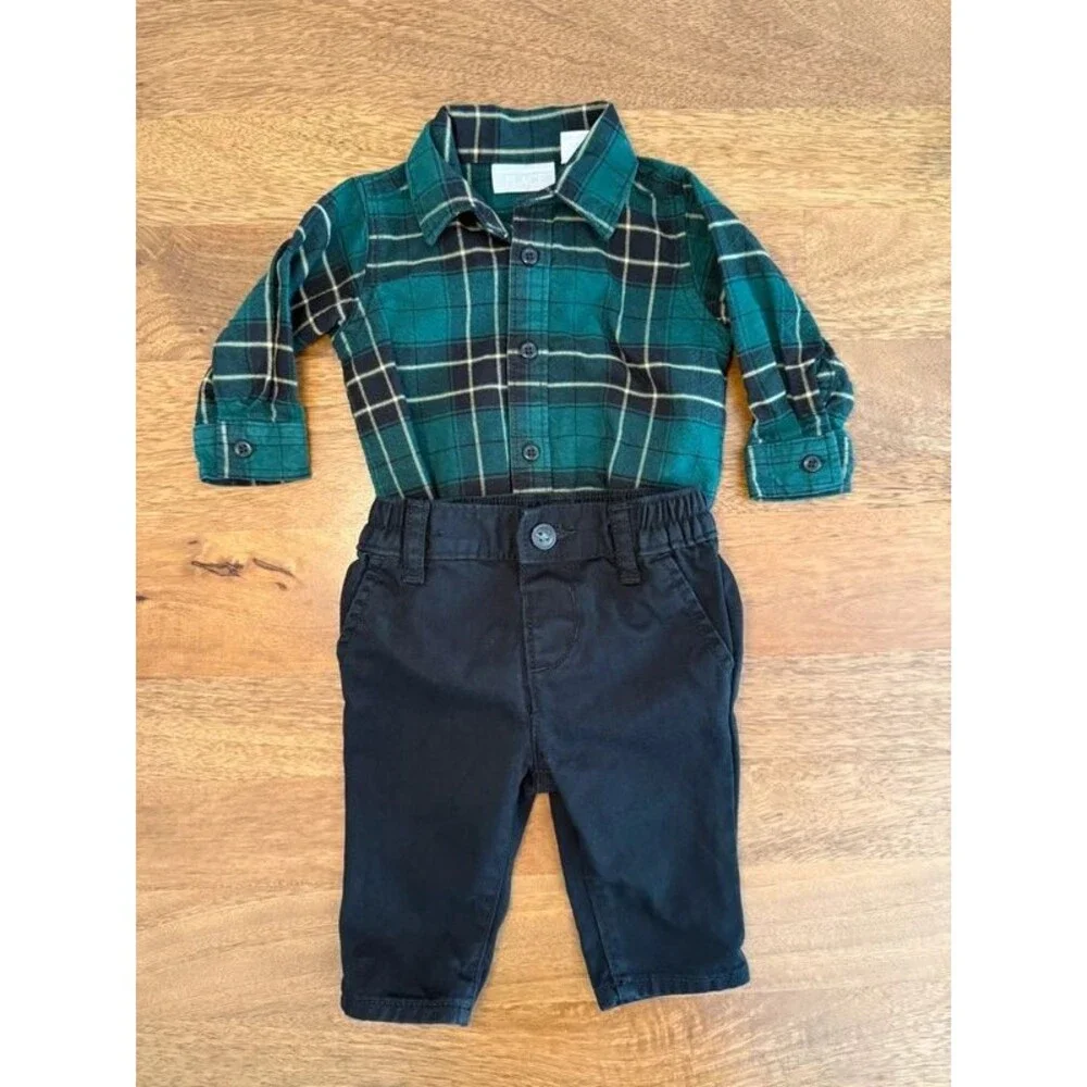 The Children's Place 2-Piece Baby Boy Plaid Outfit Set